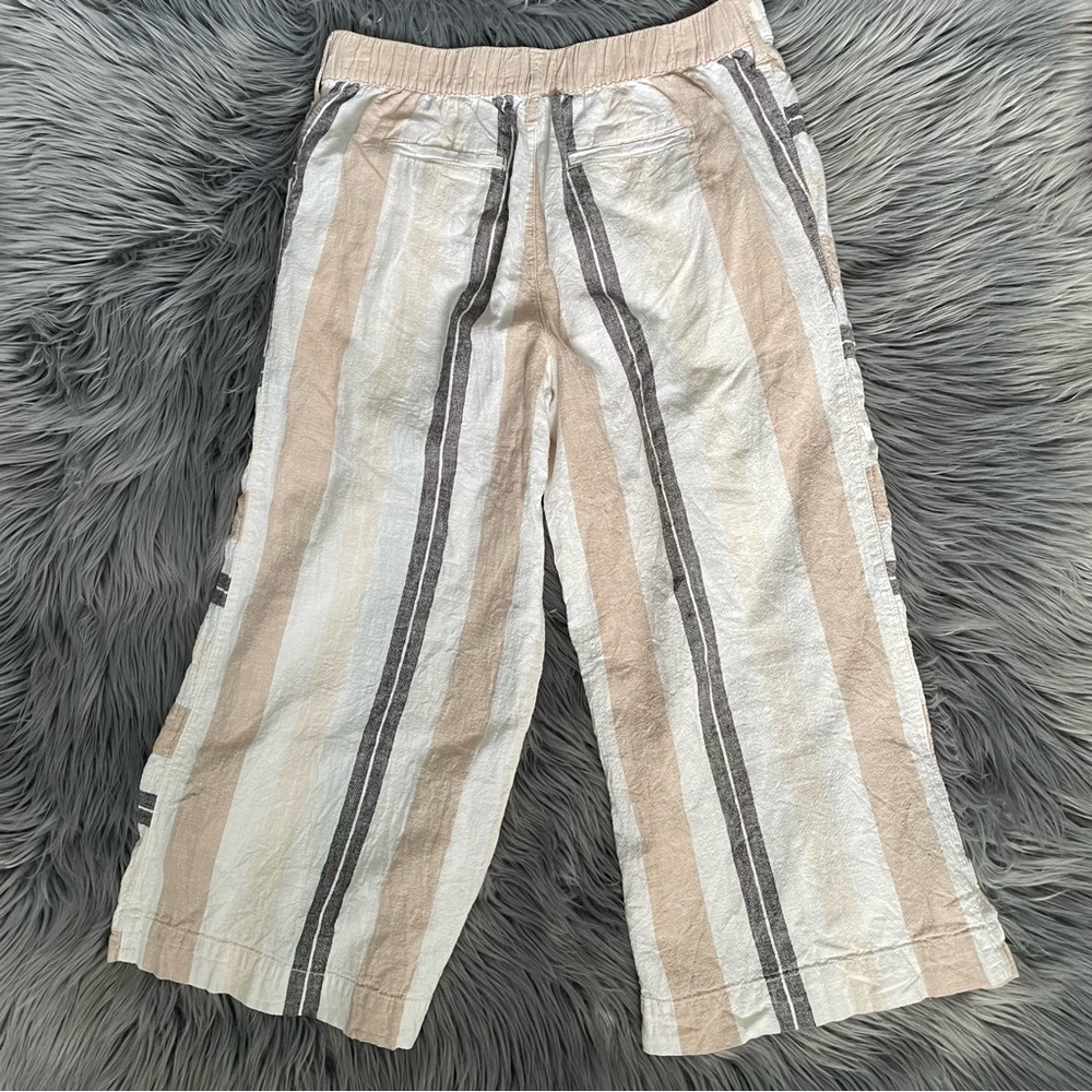 ANTHROPOLOGIE shorebound cropped linen wide leg pants - Picture 5 of 8
